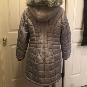 Puffer Coat with Removable Faux Fur Trimmed Hood